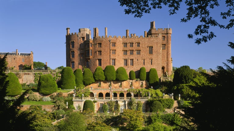 View from the Wilderness of Powis Castle and it's terraces, Wales